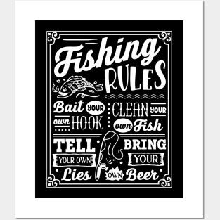 Fishing rules fishermen fishing lover Posters and Art